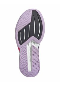 Laufschuhsohle in lila und schwarz, mit strukturierten Mustern und einem weißen Akzent. Das 'Lightstrike'-Logo ist in das Design integriert.