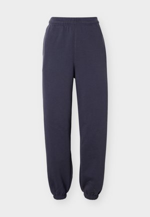 Pantaloni sport casual bleumarin cu talie elastică și glezne strânse, concepuți pentru confort și purtare zilnică.