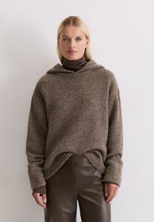Hoodie - shaded brown melange
