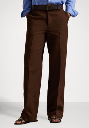 COTTON-WOOL TWILL RELAXED STRAIGHT PANT - Nadrágok - dark beech