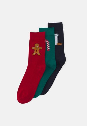 JACXMAS COMFORT FOOD SOCKS GIFTBOX 3 PACK - Sukat - rio red/navy blazer/aventurine