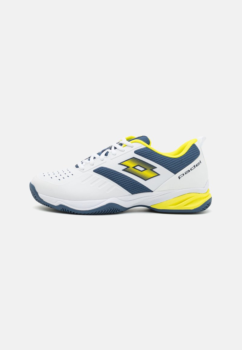 Lotto SUPERRAPIDA 400 IV - Padel cipő - all white/acid yellow/dark denim