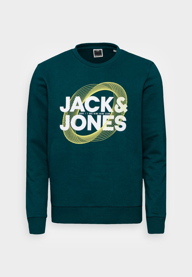 Sweat-shirt Jack & Jones Jjstructure - Col Crew Brodé - 65% Polyester 35% Coton