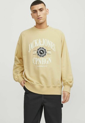 Jack & Jones MIT RUNDHALS - Športni pulover - italian straw