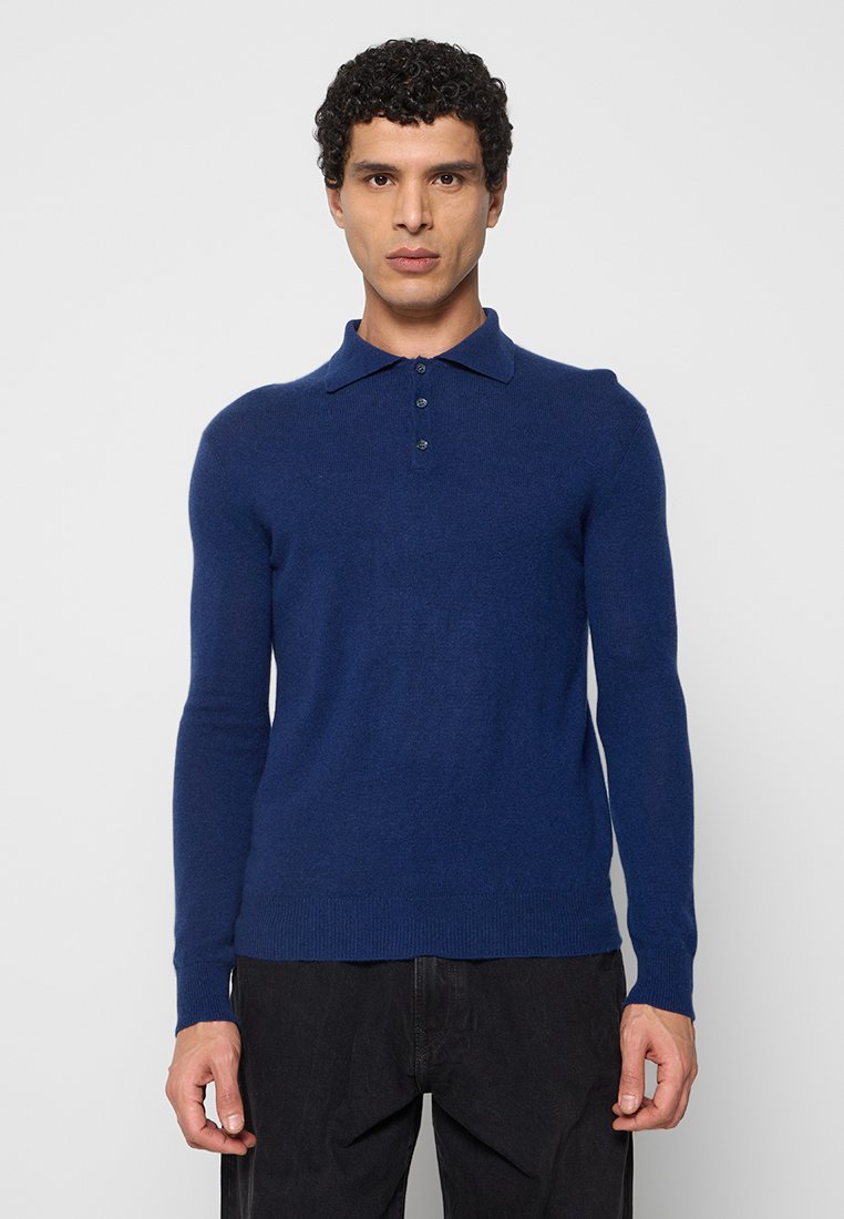 Authentic Cashmere Poloshirt donkerblauw