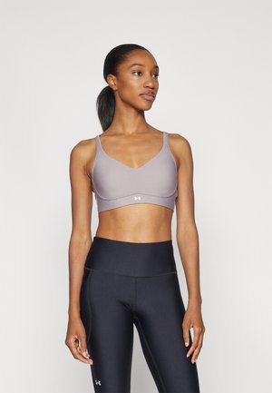 Under Armour LOW BRA - Sutien sport cu susținere scăzută - tetra gray/white