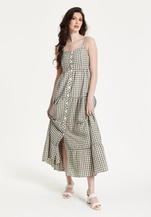 GINGHAM TIERED CHEKERED  - Maxi dress - green