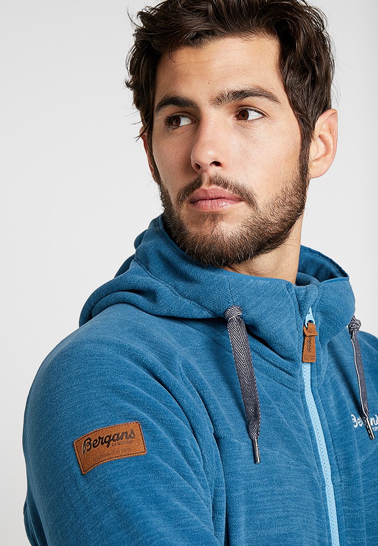 Bergans HAREID Fleecejakke stoneblue melange Zalando.no Bergans HAREID Fleecejakke stoneblue Zalando.no