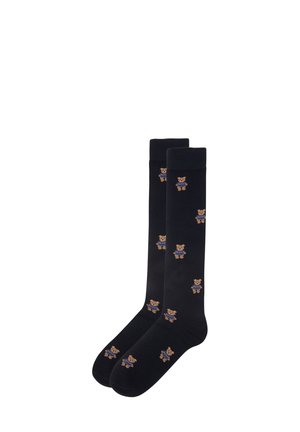 HELLO XMAS - Knæstrømper - dark blue with print