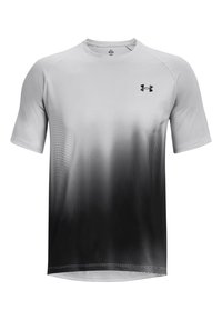 Under Armour - TECH FADE - T-shirt med print - halo gray / black / black Miniatyrbild 1