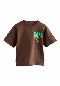 Next REGULAR FIT - SHORT SLEEVE GRAPHIC  - T-shirt imprimé - brown easy days
