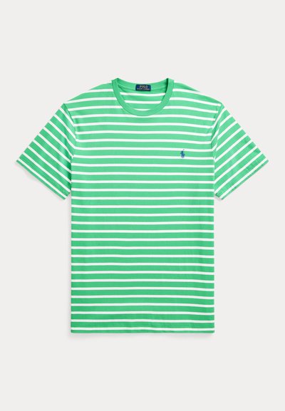 Polo Ralph Lauren Big & Tall STRIPED JERSEY CREWNECK T-SHIRT - Marškinėliai su spaudiniu - classic kelly/white