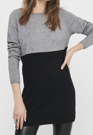 Stickad klänning - mottled grey