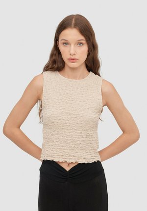 INSIDE TEXTURA FRUNCIDA - Top - beige