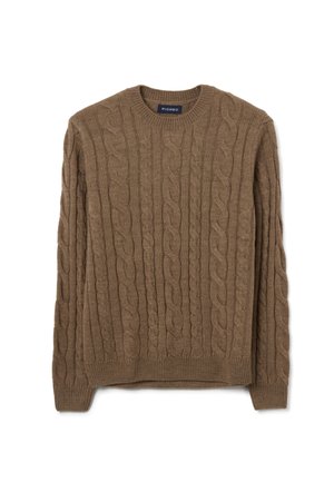CREW NECK REGULAR FIT WITH CABLE - Maglione - tobacco brown