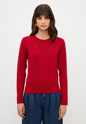 CUT-OUT DETAILED - Neule - claret red