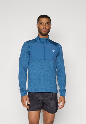 ATHLETICS GRID 1/2 ZIP - Langarmshirt - dark shoreline/blue heather