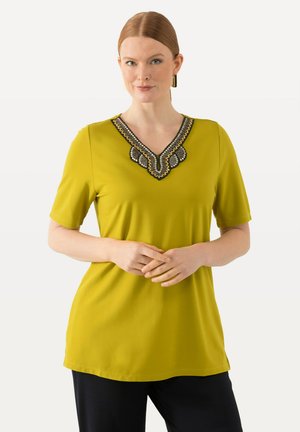 BEADED SHORT SLEEVE  - Printtipaita - pistachio