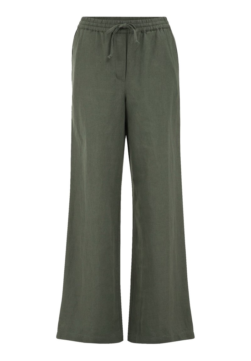 WE Fashion Broek donkergroen gemêleerd