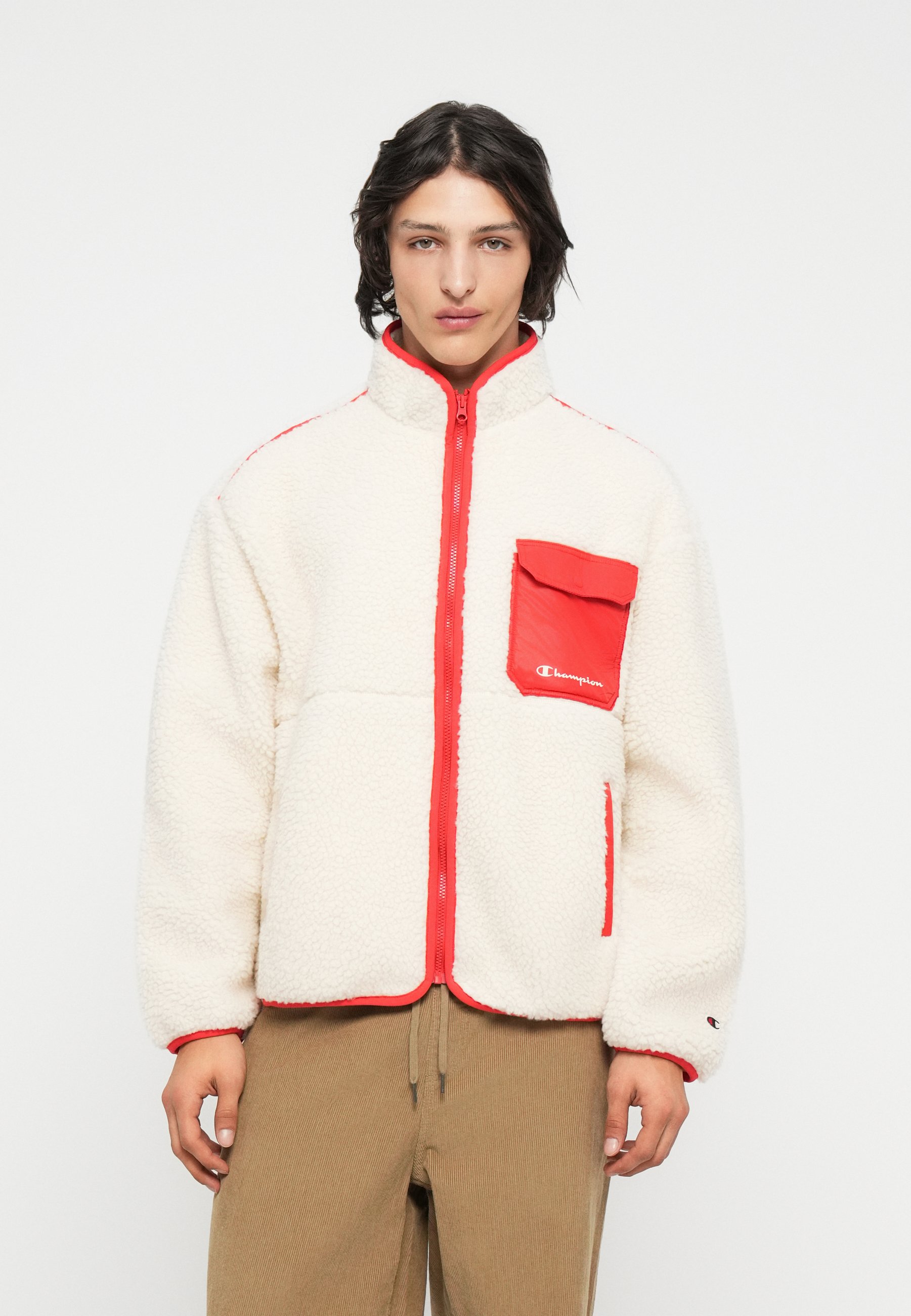 champion off white fleece jacket