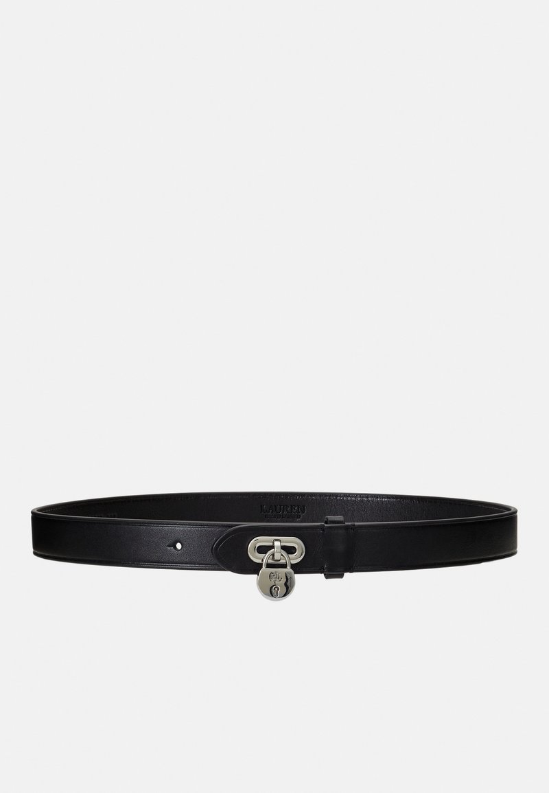 Lauren Ralph Lauren - PADLOCK LEATHER BELT - Cintura - black, Ingrandire