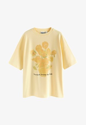 OFFICIAL LICENSE VAN GOGH SUNFLOWERS GRAPHIC PRINT LONGLINE CREW NECK - Majica kratkih rukava s printom - yellow