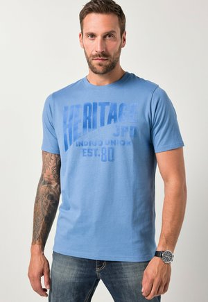 HALF SLEEVE CHEST PRINT UP TO 8XL - T-Shirt print - denim blue
