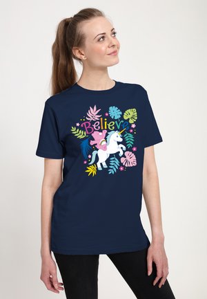CARE BEARS CHEER UNICORN BELIEVE - Camiseta estampada - navy blue