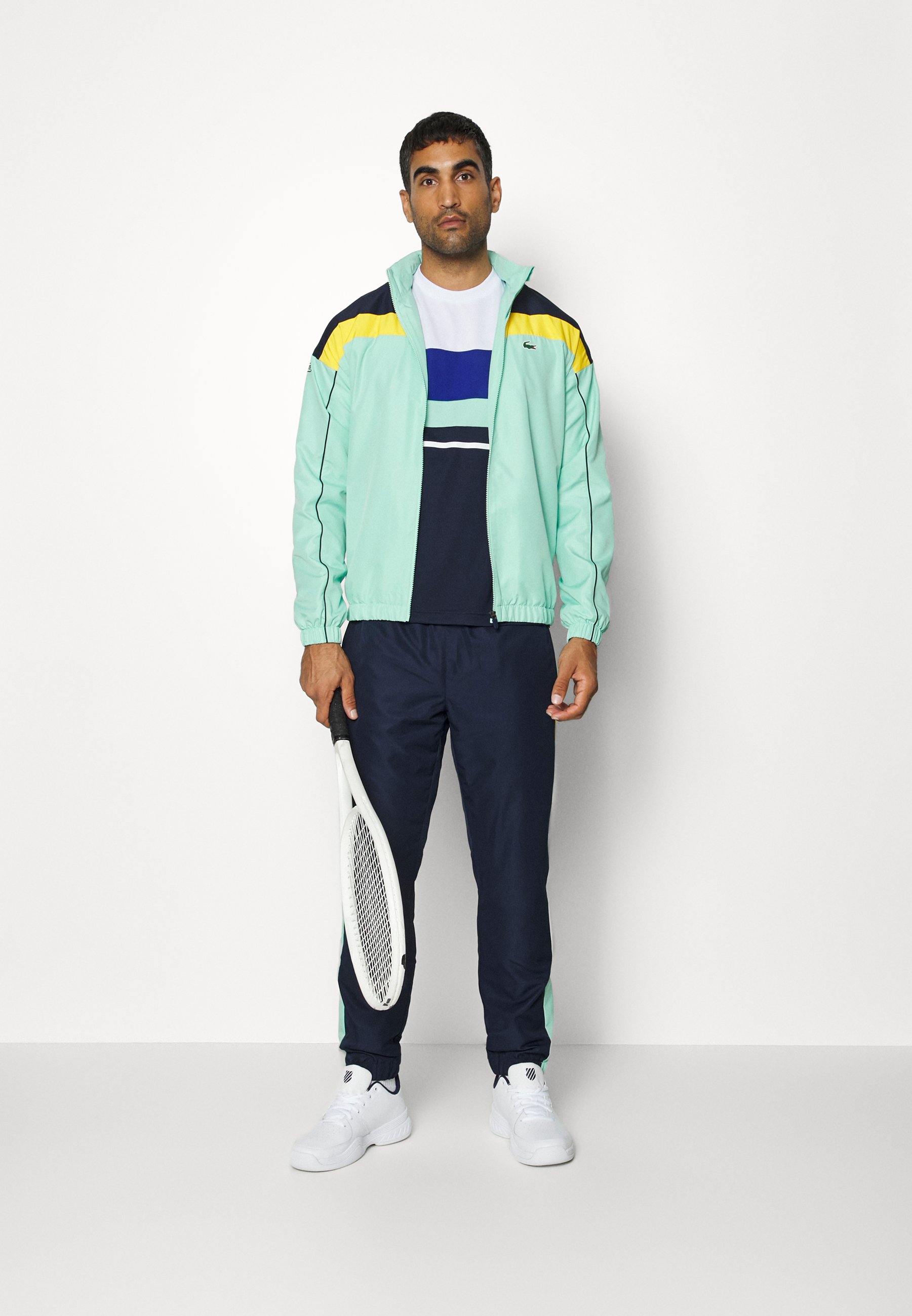 Lacoste Sport TRACKSUIT TOUR HOOD - Tuta - ver/bleu marine/jaune/noir/menta  - Zalando.it