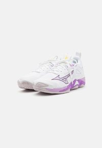 Mizuno WAVE MOMENTUM 3 - Volejbalové boty - white/patrician purple/quince