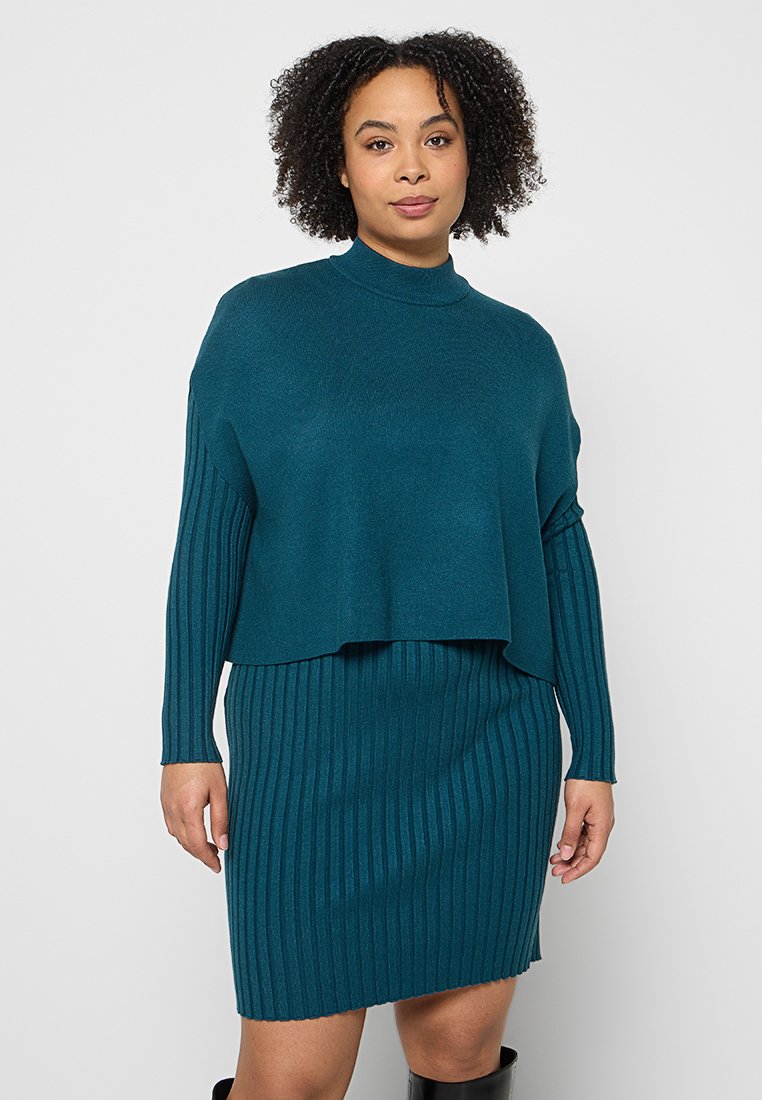Apart Gebreide jurk donkergroen