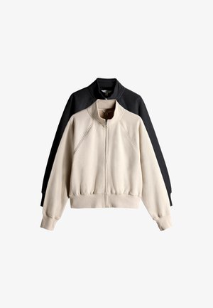 THE SET REGULAR FIT - 2 PACK - Felpa con zip - black stone