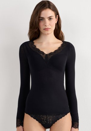 Intimissimi V-NECK ULTRALIGHT - Top s dlouhým rukávem - black