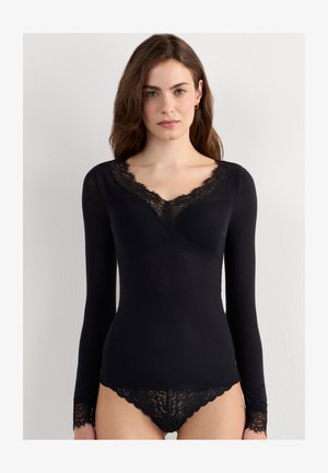 Intimissimi V-NECK ULTRALIGHT - Top s dlouhým rukávem - black