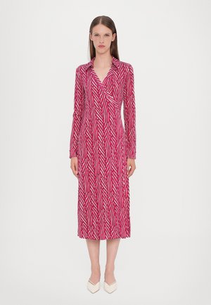 Diane von Furstenberg ABIGAL WRAP DRESS WITH CUFF - Maksimekko - dark red