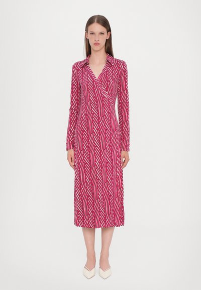 Diane von Furstenberg ABIGAL WRAP DRESS WITH CUFF - Maxi-jurk - dark red