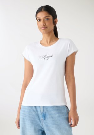 APPLICAZIONI - T-shirt con stampa - bianco ottico