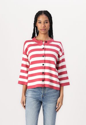 STRIPED - Kardigán - red/offwhite