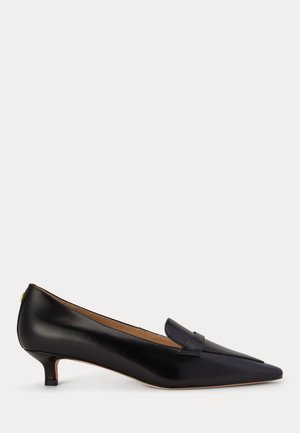 Lauren Ralph Lauren, FRANCESCA GLAZED LEATHER LOAFER PUMP - Escarpins - black