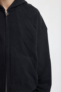 FAVELA CUTLINE FRONTZIP UNISEX - Mikina so zipsom - black
