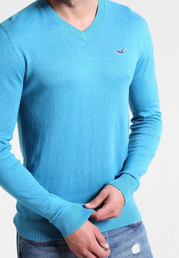 Hollister Co. Stickad tröja - mottled blue