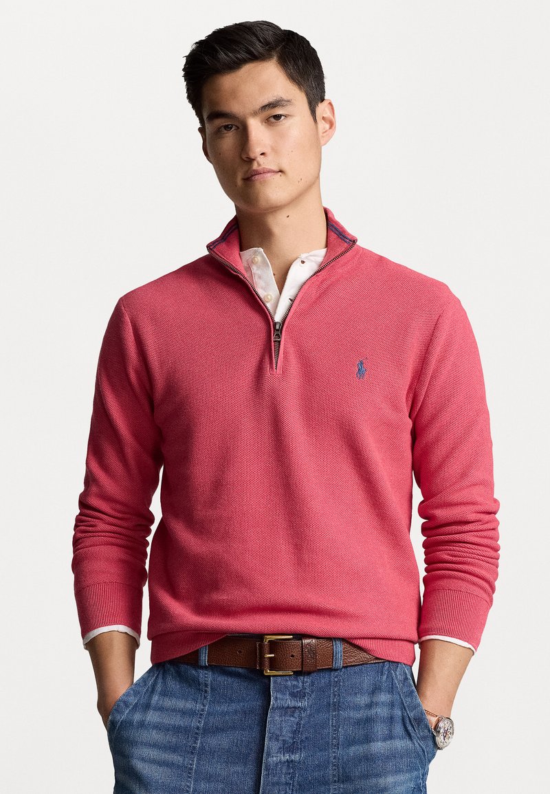 Polo Ralph Lauren - KNIT COTTON QUARTER ZIP JUMPER - Striktrøje - nantucket red heather, Forstør