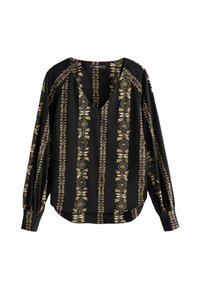 LONG SLEEVE V-NECK  - Blūze - black yellow print