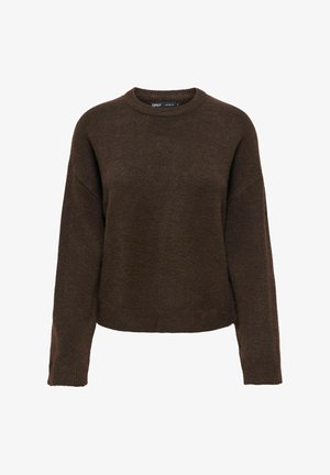 ONLY, ONLSIMONI L/S O-NECK PULLOVER KNT NOOS - Pullover - coffee bean