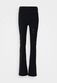 FOLD OVER FLARE LEGGINGS - Tajice - black