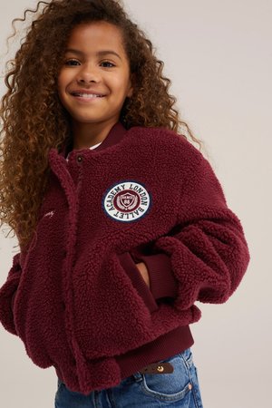 WE Fashion, Giacca in pile - burgundy red