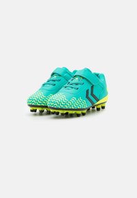 Hummel TOP STAR - Botas de futebol com pitões - turquise/solar yellow