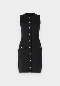 Abercrombie & Fitch BUTTON THROUGH MINI DRESS  - Gebreide jurk - black beauty