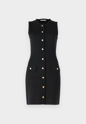 Abercrombie & Fitch BUTTON THROUGH MINI DRESS  - Gebreide jurk - black beauty