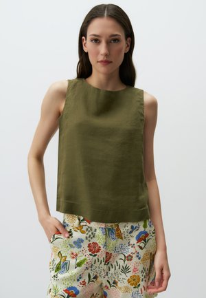 ROUND NECK SLEEVELESS - Blouse - haki